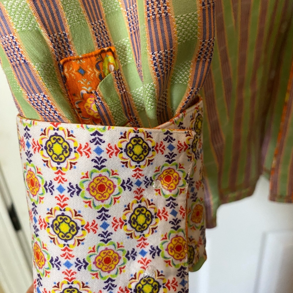 Robert Graham Vibrant Orange Patterned Shirt - image 6